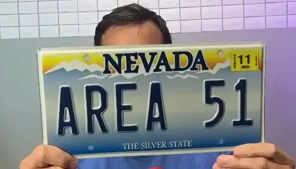 Nevada Area 51 personalised licence plate